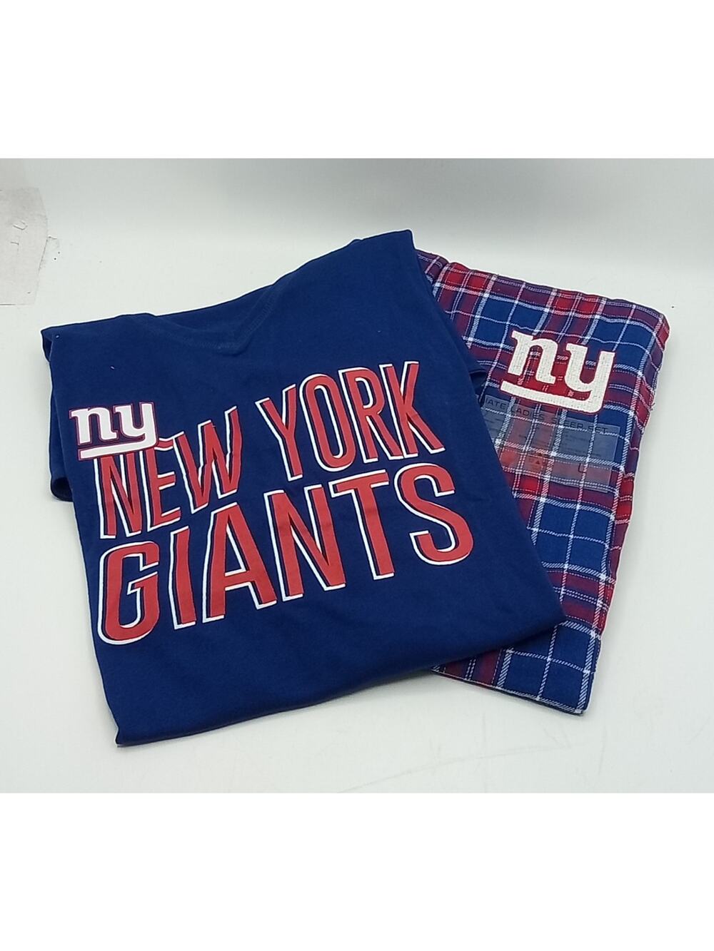 NY Giants NFL Team Apparel PJ Set SS Top + Pants Women's Large